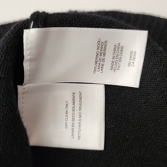 Jones & Co. Women's Black 100% Merino  V Neck Pullover Sweater Size Medium - Picture 7 of 12